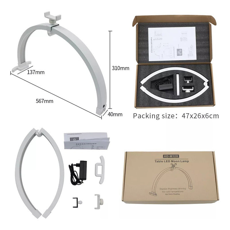 Lámpara De Mesa Para Manicura Lashista Luz Led Plegable