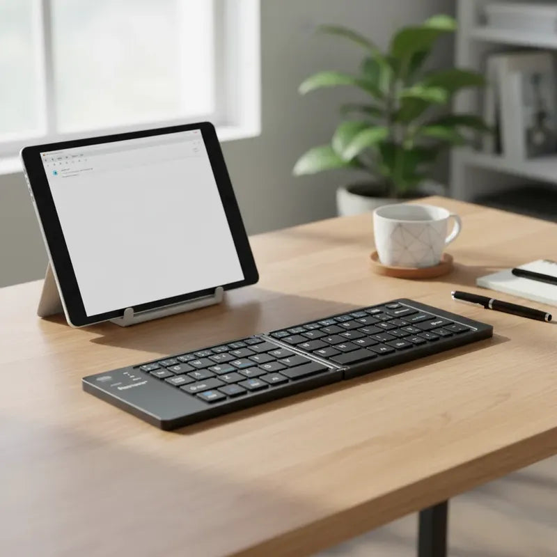 Mini-teclado Plegable Bt Teclado Qwerty Recargable Tipo-c Gris Oscuro Español De Latinoamérica