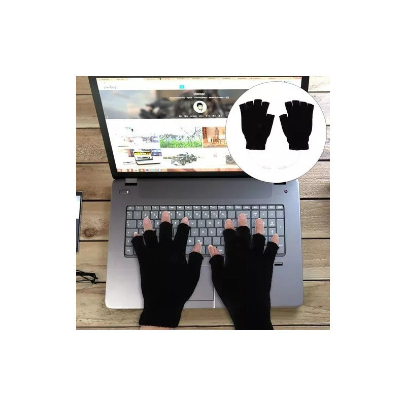 Guantes De Lana Sin Dedos Medio Dedo Caliente De Invierno