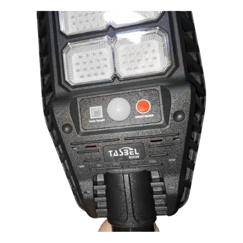 Foco Solar 800w Luminaria + Soporte Y Sensor De Movimiento Negro