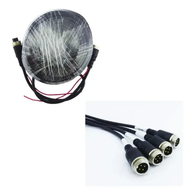 Kit 4 Cámaras De Seguridad Para Camión Dvr 7 Pulgadas Hd Negro