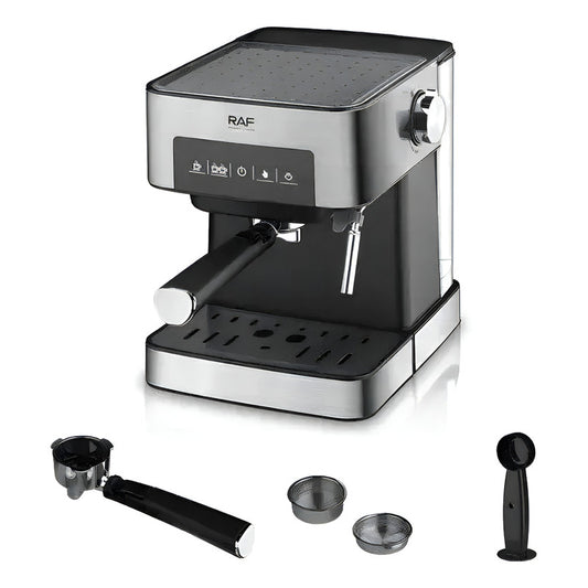 Máquina Cafetera Espresso Espumador De Leche Antigoteo Plateado