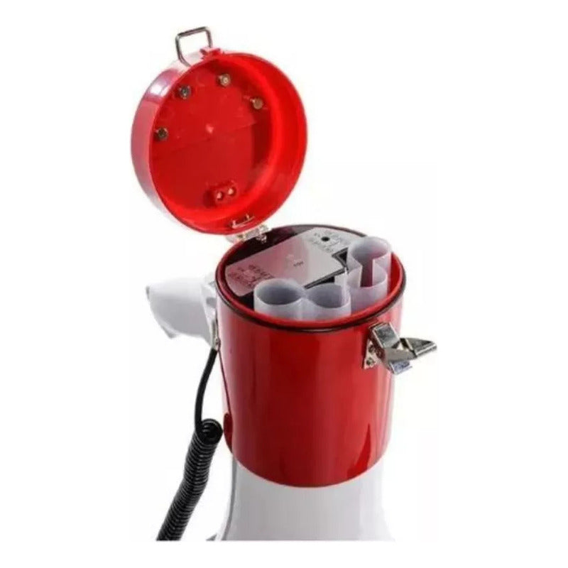 Megafono Portatil Parlante Altavoz Recargable Con Pilas Color Blanco