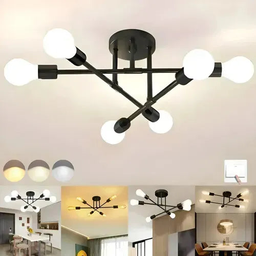 Lámpara Dormitorio Techo Moderna De 6 Luces