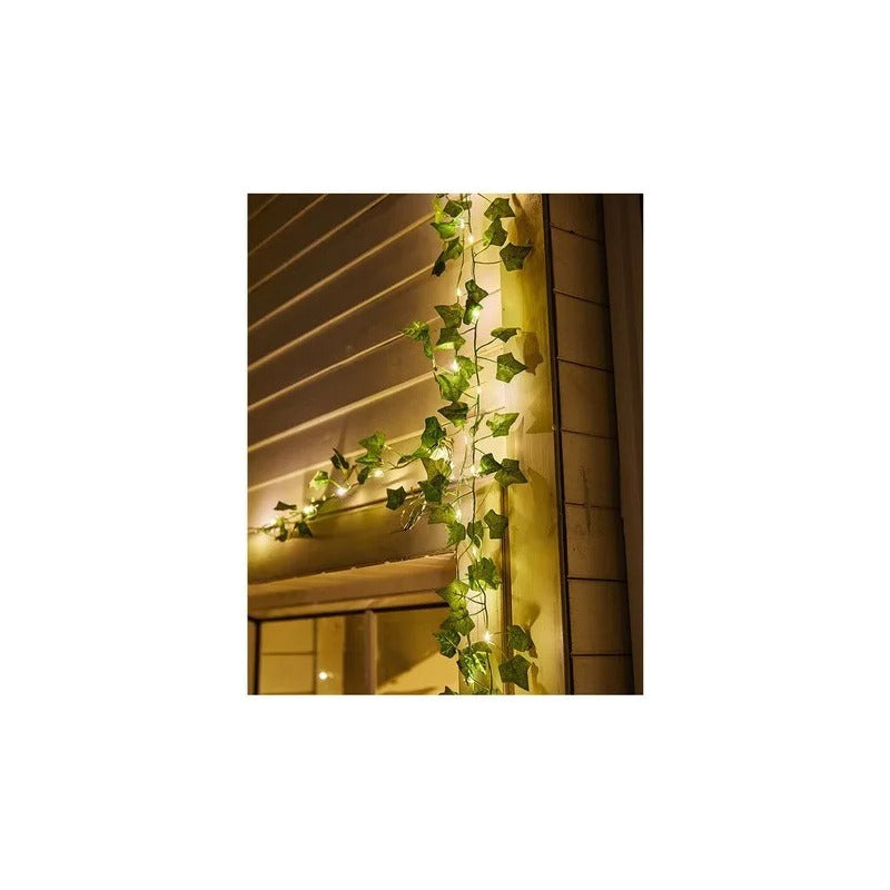 Pack X4 Guirnalda De Luces Solar Hoja De 5 Mts Envio Gratis Verde