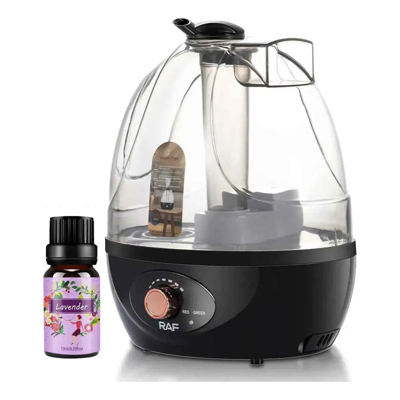 Humidificador Ultrasónico Silencioso 2,5l 20w Raf + Escencia Agua