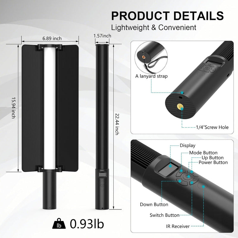 Lámpara Led Rgb De Fotografía Portátil Con Tripode Y Control