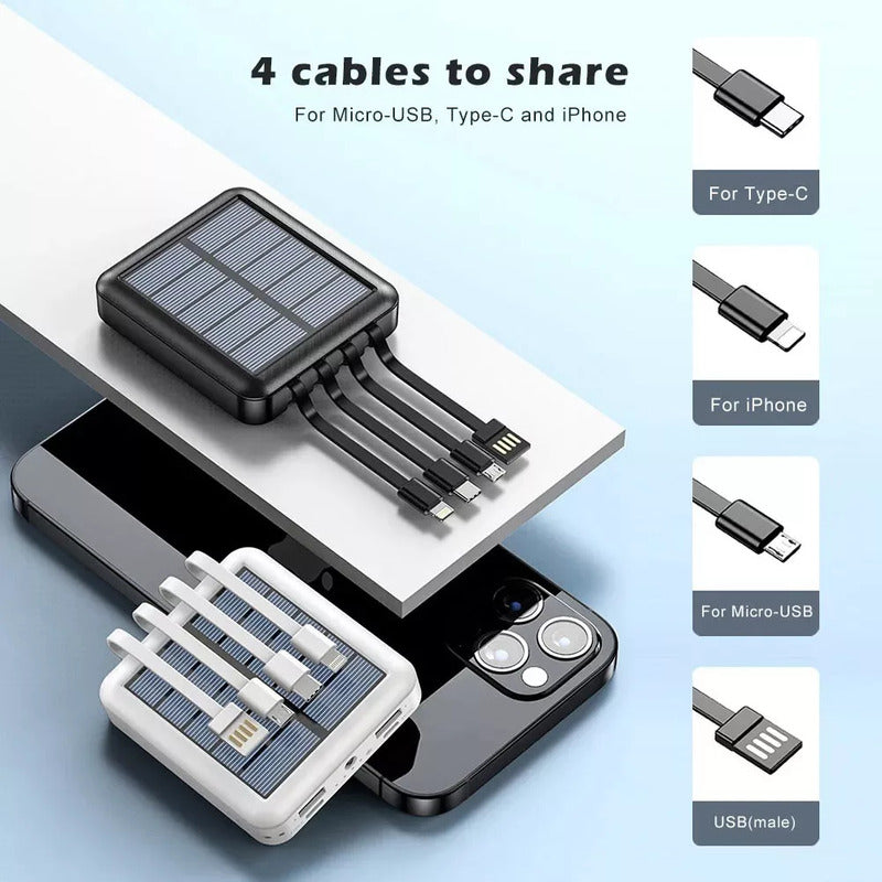 Bateria Portatil Externa 20.000 Mah 2 Usb Solar Powerbank