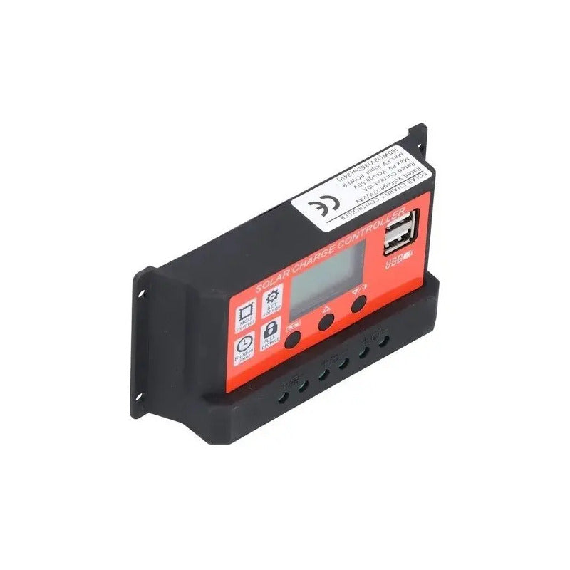 Kit Solar: Regulador Carga 20a Pwm Lcd + Batería Gel 100ah 12v + Cable Solar 4mm 10m Rojo/negro