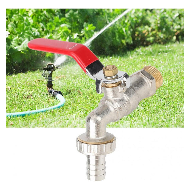 Llave De Paso Grifo Bola Jardin Metalica 3/4