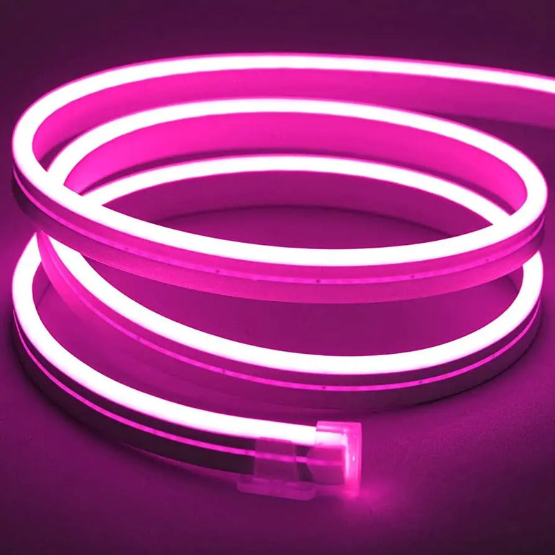 Cinta Led Neon Luz 5mts Flexible Transformador 12v Decoracio Fucsia