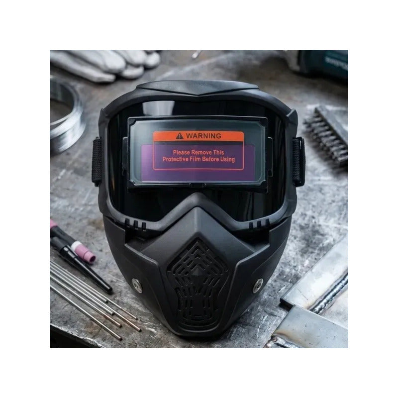Máscara De Soldadura  Anti Deslumbrante Con Sensor  De Luz Negro Pm2860126