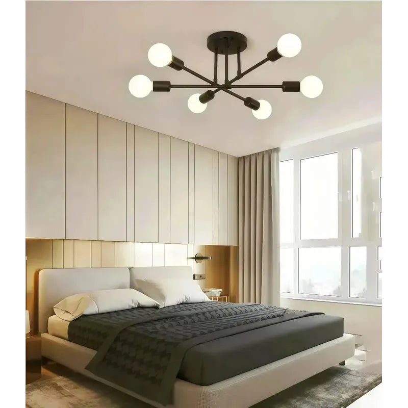 Lámpara Dormitorio Techo Moderna De 6 Luces