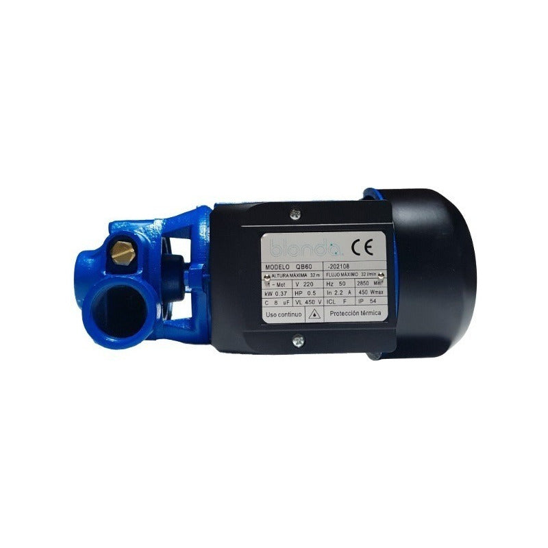Bomba De Agua Periferica 220v Alta Presión 0.5 Hp Azul 50 Hz
