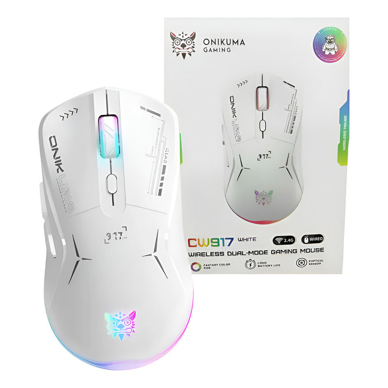 Mouse Ergonómico Gamer Inalámbrico D5 3.0 Usb 3600 Dpi Blanco