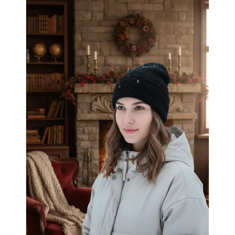 Gorro  Negro De Lana Para Invierno Estilo Nieve Frio Termico Negro Un Lisa