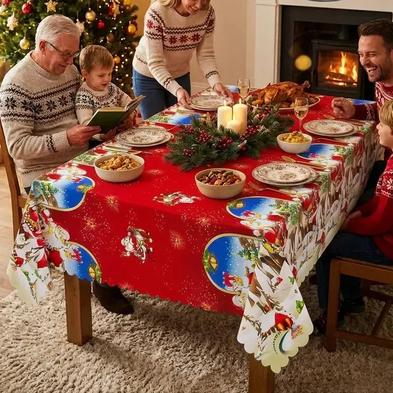 Mantel Navideño Estampado Mesa Comedor Variados Diseños Rojo Navidad Rojo | Navidad