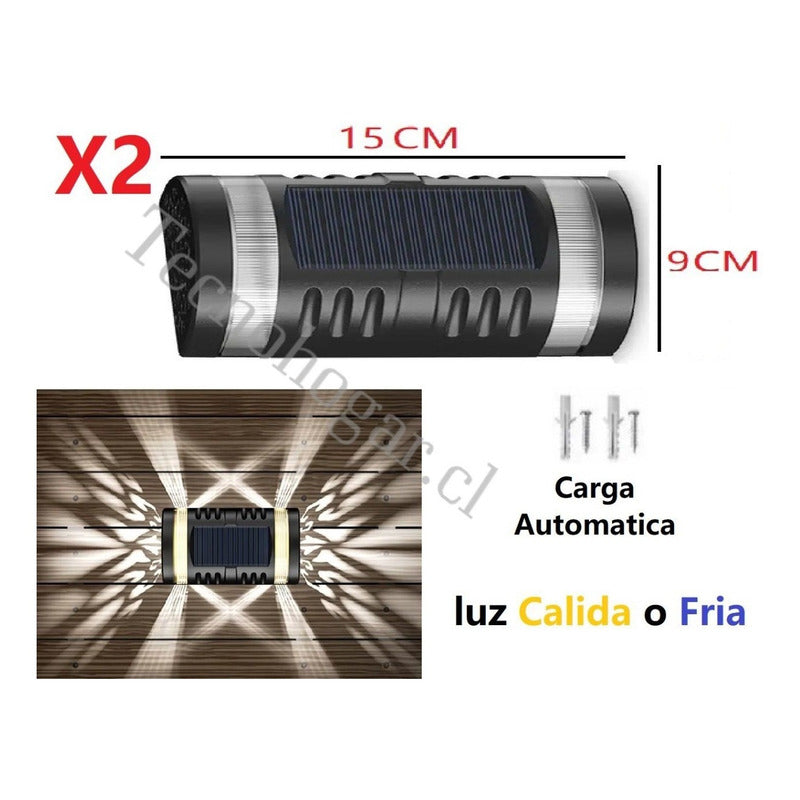 Aplique Solar Exterior Luz Jardin Grande Resiste Lluvia