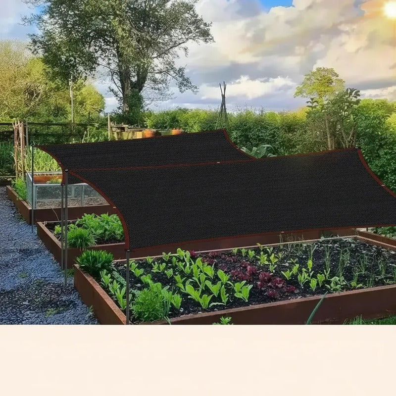Toldo Vela Negro Rectangular Malla De Sombra Techo Patio Negro