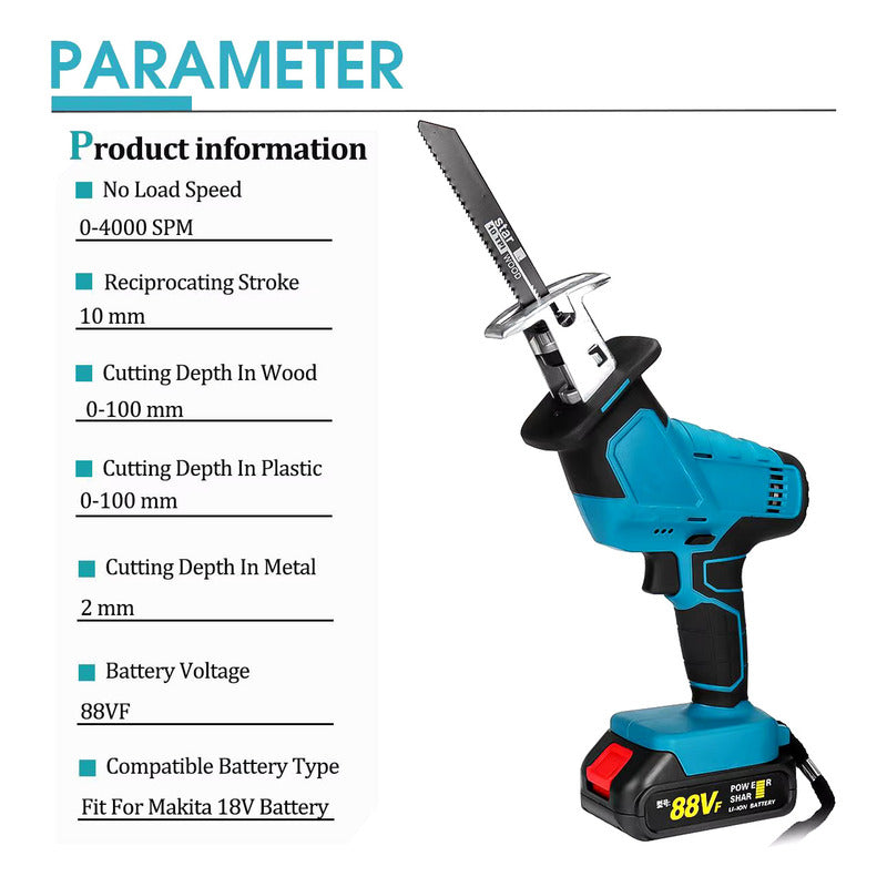 Caladora 2 En 1 Madera Y Acero Sierra De Sable Inalámbrica