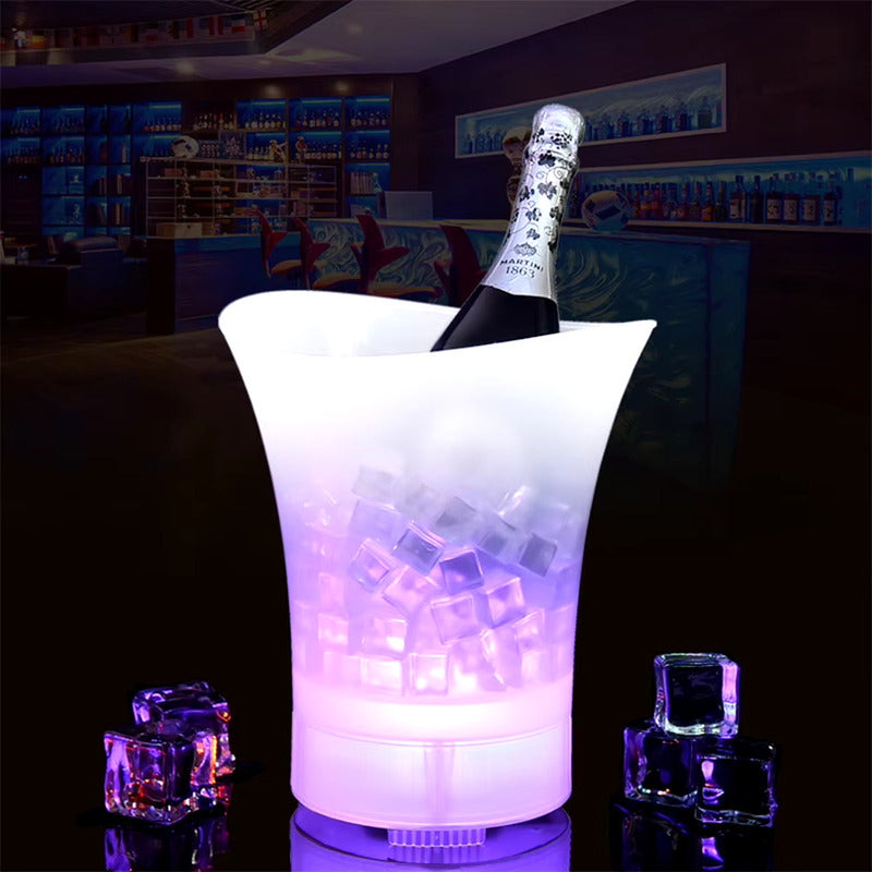 Pack X3 Hielera Bluetooth Recargable Con Parlante Luces Led Opaco Transparente