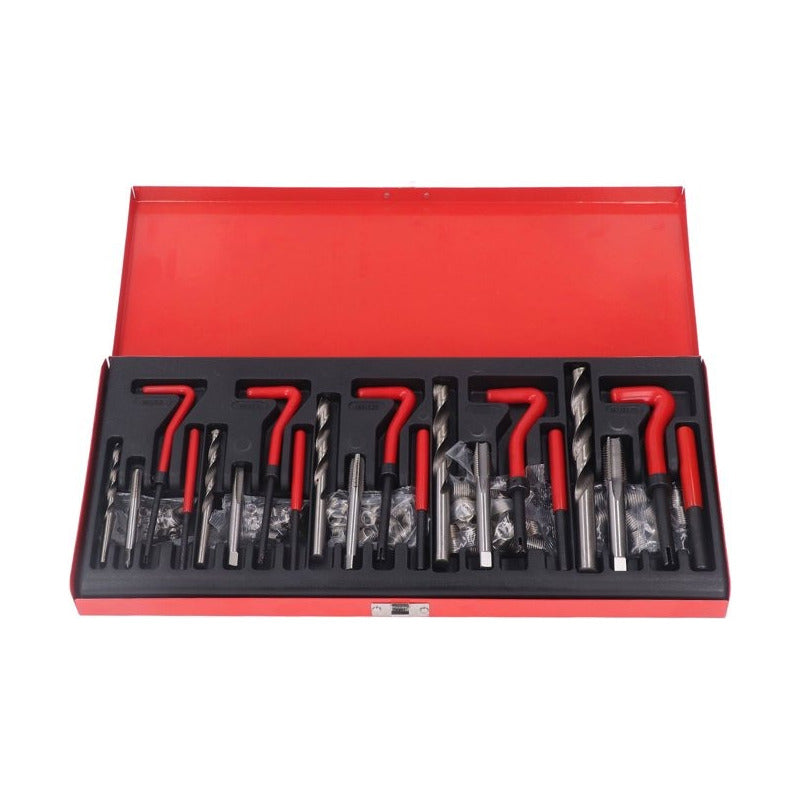 Kit Reparación Roscas Dañadas Insertos Helicoidales Maleta Rojo