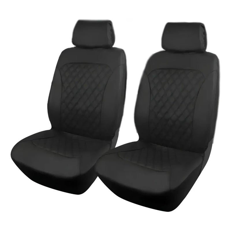 Se 2 Piezas Fundas Cubre Asiento Ecocuero Auto Universal Negro