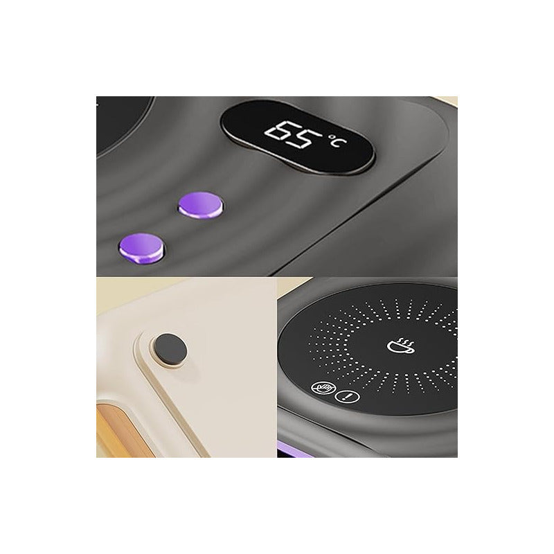 Calentador De Tazas Exhibidor Calefactor Portatil Negro