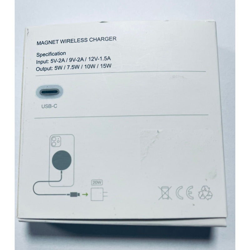 Cargador Inalámbrico Compatible iPhone 12 Carga Rápida Tipoc Blanco
