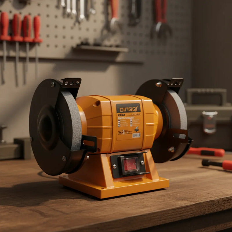 Esmeril De Banco 5 Pulgadas Electrico 200w 2950rpm Amarillo 50/60hz
