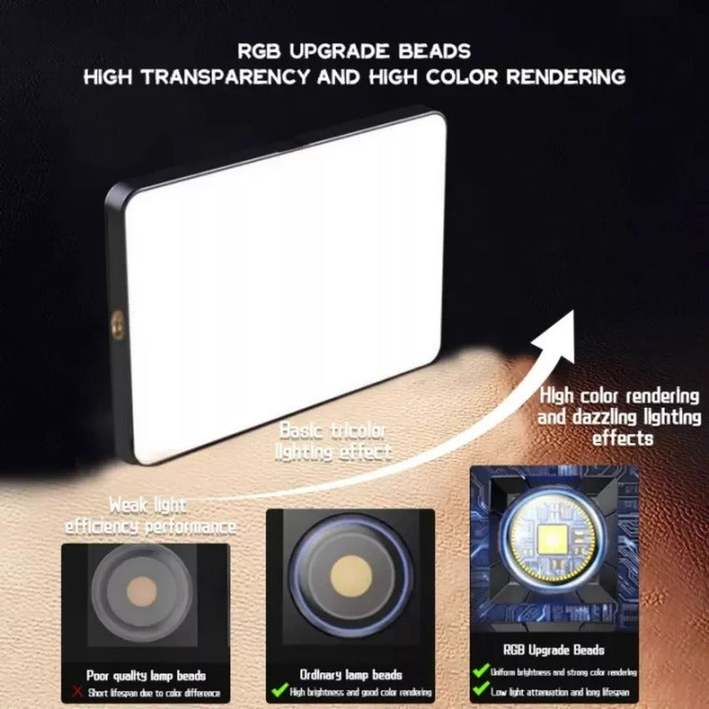 Luz Blanca Rgb Portátil Para Selfies Videos Ajustable Camara