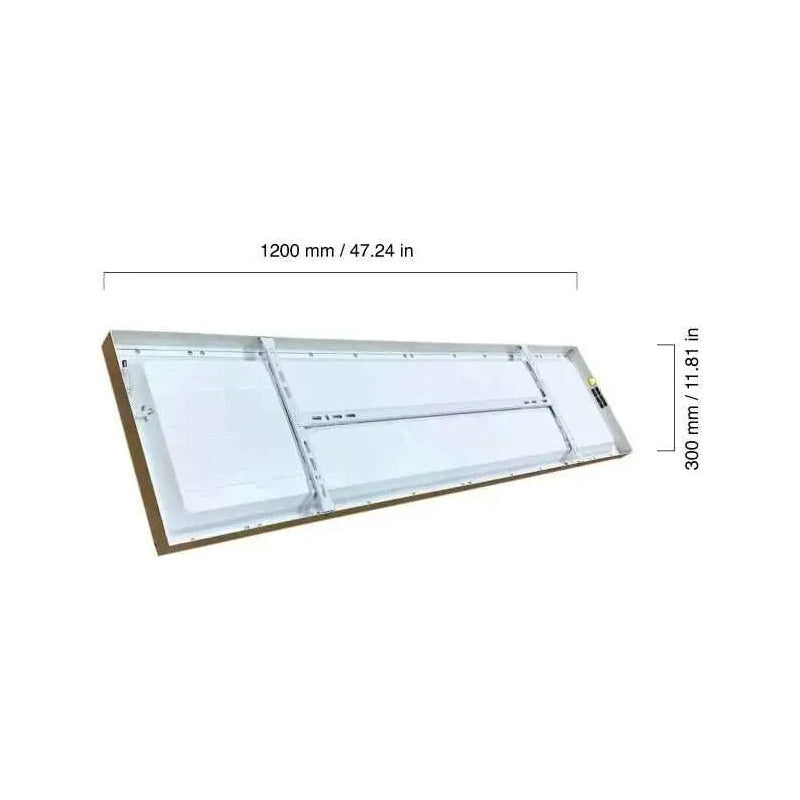 Panel Led 120x20cm Sobrepuesto Foco Luz Fria 150w Negro