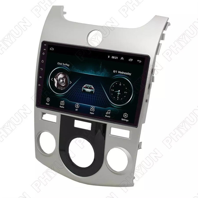 Bisel Radio Pantalla Kia Cerato Koup 2008 - 2013 9  Plateado