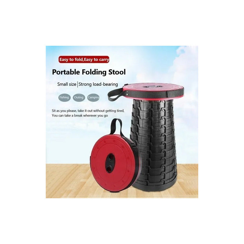 Taburete Plegable Silla Telescopica Silla Portatil Retraible Rojo