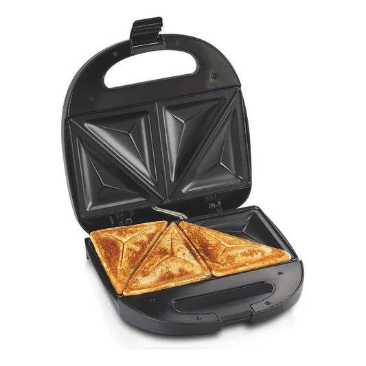 Sandwichera Eléctrica Triangular Doble Tostadora 1200w Negro