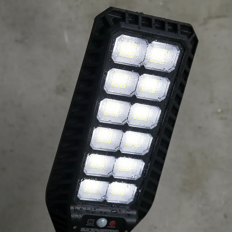 Foco Solar 1000w Con Sensor Y Control Remoto Poste Plástico Gris Oscuro Blanco Frío