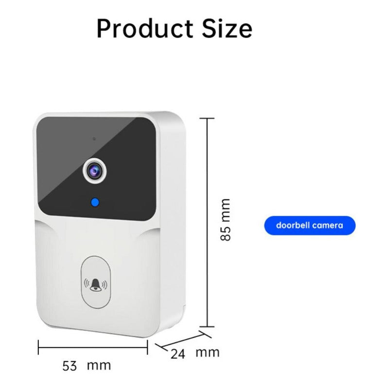 Timbre Cámara Wifi Seguridad Video Portero Inalámbrico Blanco