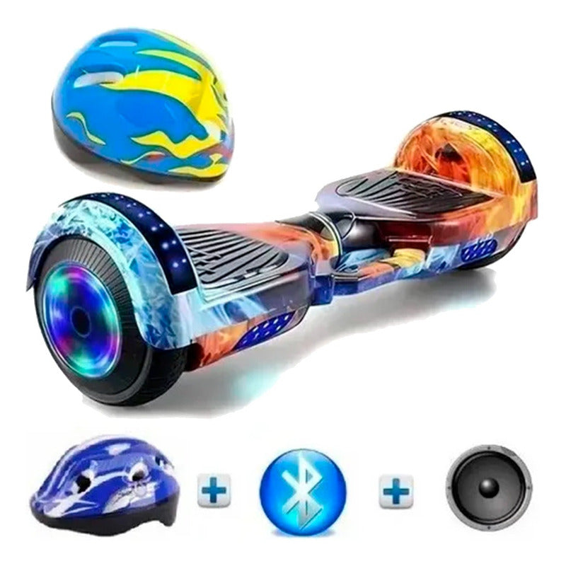 Hoverboard Smart Balance Con Casco Batería Bluetooth Y Luces