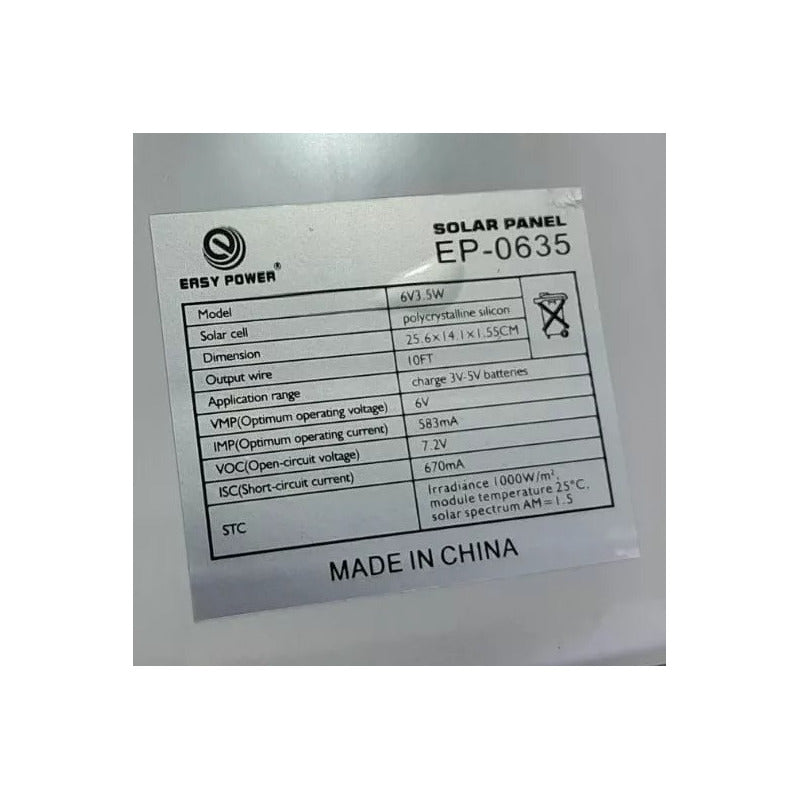 Cargador Panel Solar Portátil Celular Energía Solar Usb  Negro