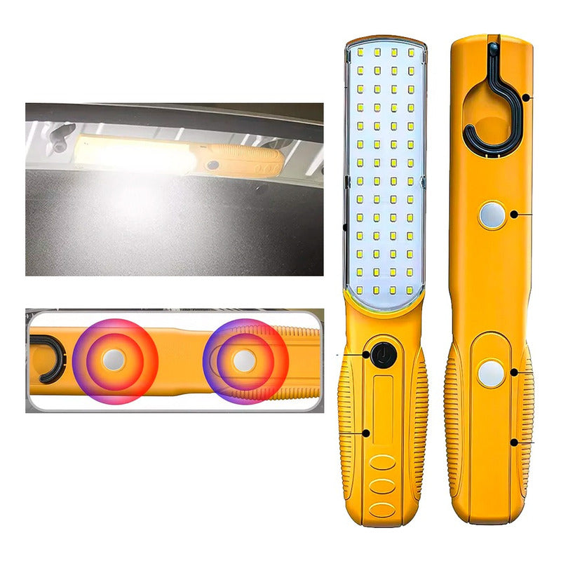 Luz De Trabajo Led Iman Linterna Mecánico Gancho Colgar