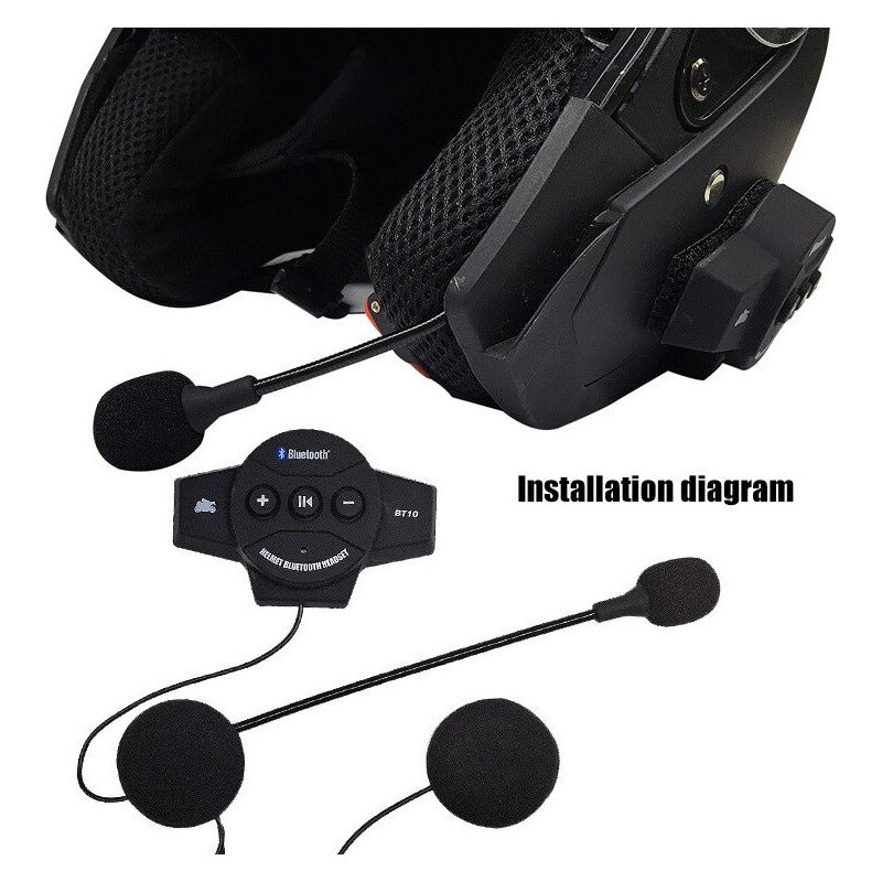 Audífonos Bluetooth Manos Libres Para Casco De Moto Color Ne