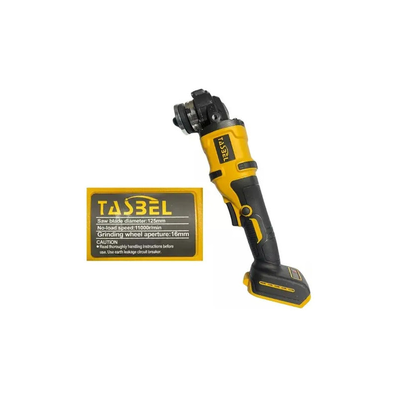 Esmeril Inalámbrico Portatil 4 1/2  + 2 Discos Amarillo 50