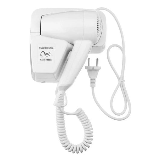 Secador De Cabello Con Soporte A La Pared Y Enchufe Extra Blanco