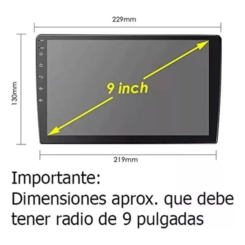 Bisel De 9 Pulgadas Para Jac J4 2013-2016 Negro