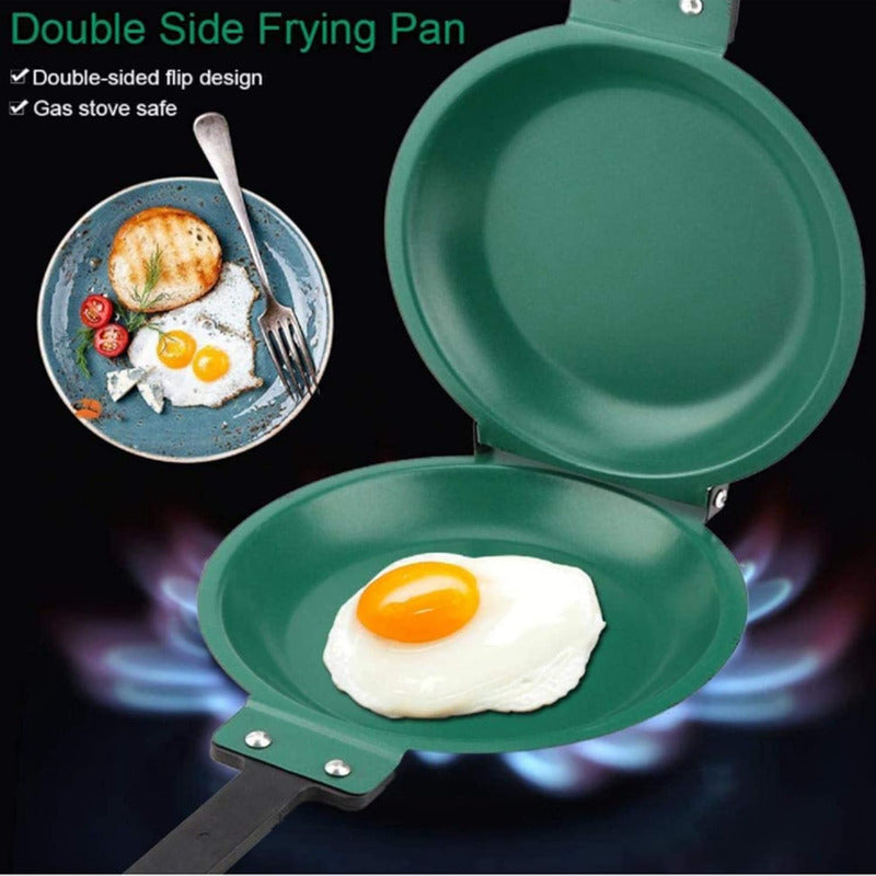 Sartén Doble Cara Antiadherente Tortillero Doble Panqueques Negro