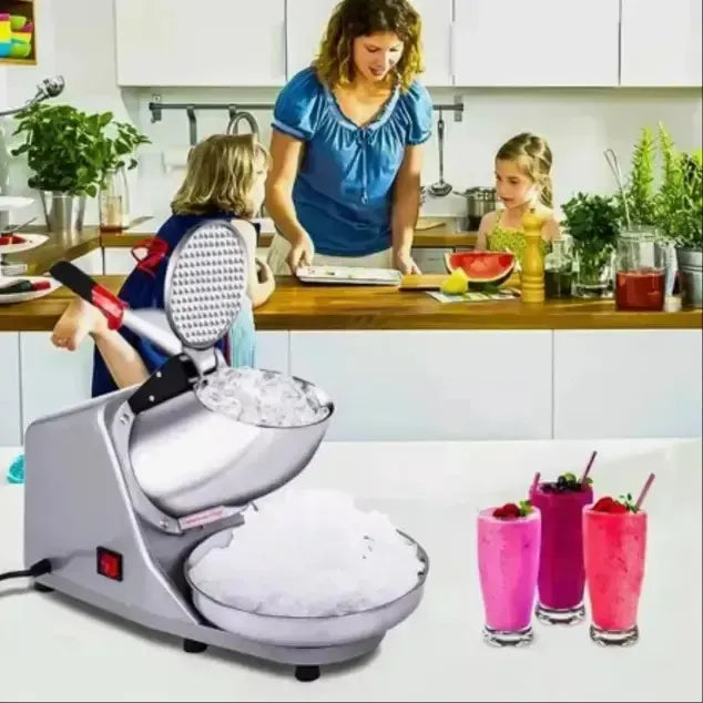 Maquina Triturador Moledor Hielo Eléctrico Forma Granizado Gris
