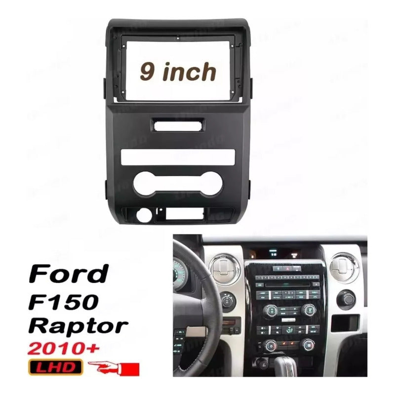 Bisel Adaptador Radio 9 Pulgadas Ford F150 Raptor 2009-2015 Gris Oscuro