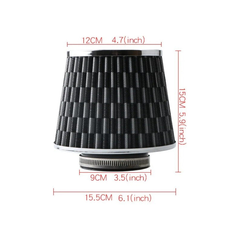 Filtro De Aire Conico Para Autos Alto Flujo Universal 76mm