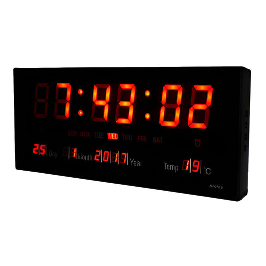 Reloj Digital Pared Led Fecha Temperatura + 35x15 Estructura Negro