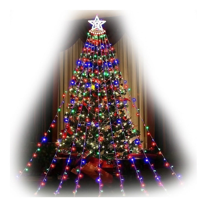 Luces Navidad Guirnalda + Control Cascada Arbol Luz 300 Led